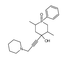 2,5-Dimethyl-1-oxo-1-phenyl-4-(3-piperidin-1-yl-prop-1-ynyl)-1λ5-phosphinan-4-ol结构式