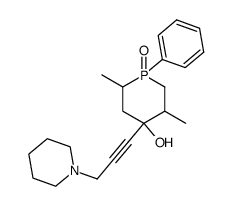 2,5-Dimethyl-1-oxo-1-phenyl-4-(3-piperidin-1-yl-prop-1-ynyl)-1λ5-phosphinan-4-ol Structure