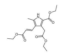 3-ethoxycarbonylmethyl-4-(2-ethoxycarbonyl-vinyl)-5-methyl-pyrrole-2-carboxylic acid ethyl ester Structure