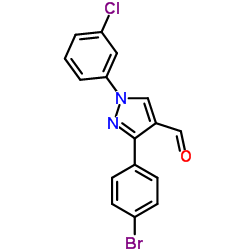 3-(4-Bromophenyl)-1-(3-chlorophenyl)-1H-pyrazole-4-carbaldehyde structure