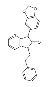 3-benzo[1,3]dioxol-5-yl-1-phenethyl-1,3-dihydro-imidazo[4,5-b]pyridin-2-one结构式