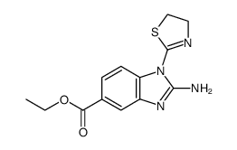 1-(thiazolin-2-yl)-2-amino-5-ethoxycarbonylbenzimidazole Structure