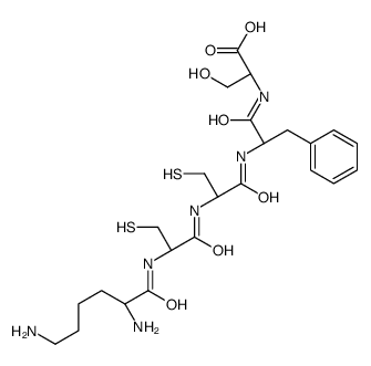 (2S)-2-[[(2S)-2-[[(2R)-2-[[(2R)-2-[[(2S)-2,6-diaminohexanoyl]amino]-3-sulfanylpropanoyl]amino]-3-sulfanylpropanoyl]amino]-3-phenylpropanoyl]amino]-3-hydroxypropanoic acid结构式