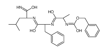 benzyl N-[(2S)-1-[[(2S)-1-[[(2S)-1-amino-4-methyl-1-oxopentan-2-yl]amino]-1-oxo-3-phenylpropan-2-yl]amino]-1-oxopropan-2-yl]carbamate Structure