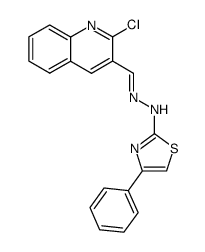 N-[1-(2-Chloro-quinolin-3-yl)-meth-(E)-ylidene]-N'-(4-phenyl-thiazol-2-yl)-hydrazine Structure