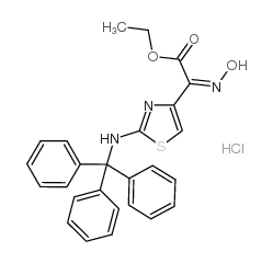 ethyl (Z)-alpha-(hydroxyimino)-2-(tritylamino)thiazol-4-acetate hydrochloride结构式