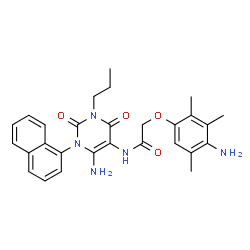 Acetamide,N-[6-amino-1,2,3,4-tetrahydro-1-(1-naphthalenyl)-2,4-dioxo-3-propyl-5-pyrimidinyl]-2-(4-amino-2,3,5-trimethylphenoxy)-结构式