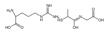 (2S)-2-amino-5-(diaminomethylideneamino)pentanoic acid,2-(2-sulfanylpropanoylamino)acetic acid Structure