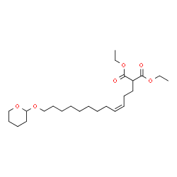 [(Z)-12-[(Tetrahydro-2H-pyran-2-yl)oxy]-3-dodecenyl]propanedioic acid diethyl ester结构式