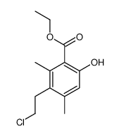 ethyl 3-(2-chloroethyl)-6-hydroxy-2,4-dimethylbenzoate结构式