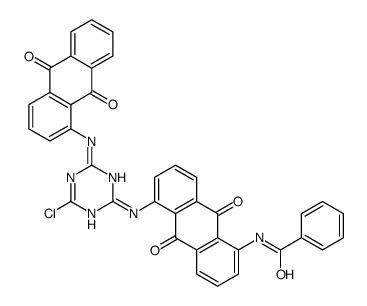 N-[5-[[4-chloro-6-[(9,10-dihydro-9,10-dioxo-1-anthryl)amino]-1,3,5-triazin-2-yl]amino]-9,10-dihydro-9,10-dioxo-1-anthryl]benzamide结构式