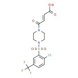 4-(4-{[2-chloro-5-(trifluoromethyl)phenyl]sulfonyl}piperazin-1-yl)-4-oxobut-2-enoic acid Structure