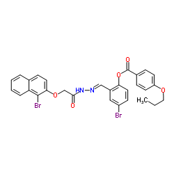 4-Bromo-2-[(E)-({[(1-bromo-2-naphthyl)oxy]acetyl}hydrazono)methyl]phenyl 4-propoxybenzoate结构式