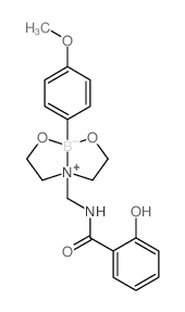 2-hydroxy-N-[[5-(4-methoxyphenyl)-4,6-dioxa-1-azonia-5-boranuidabicyclo[3.3.0]oct-1-yl]methyl]benzamide结构式