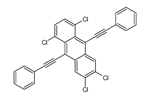 1,4,6,7-tetrachloro-9,10-bis(2-phenylethynyl)anthracene Structure