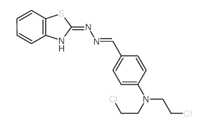 Benzaldehyde,4-[bis(2-chloroethyl)amino]-, 2-(2-benzothiazolyl)hydrazone structure