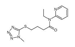 N-ethyl-4-(1-methyltetrazol-5-yl)sulfanyl-N-pyridin-2-ylbutanamide Structure