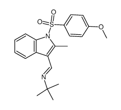 N-[[(4-methoxybenzenesulfonyl)-2-methyl-1H-indol-3-yl]methylene]-2-methyl-2-propanamine结构式