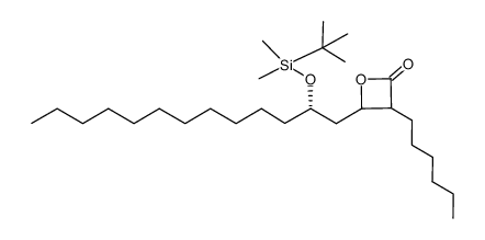 (3RS,4RS)-4-[(2S)-2-{[tert-butyl(dimethyl)silyl]-oxy}tridecyl]-3-hexyloxetan-2-one Structure
