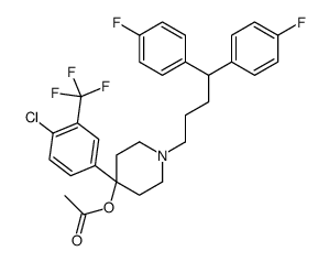 1-[4,4-bis(4-fluorophenyl)butyl]-4-[4-chloro-3-(trifluoromethyl)phenyl]piperidin-4-yl acetate Structure