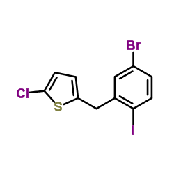 2-(5-Bromo-2-iodobenzyl)-5-chlorothiophene结构式