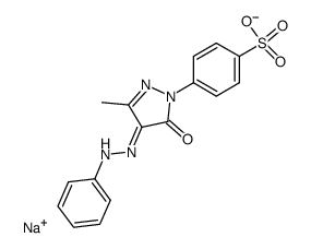 Sodium; 4-[3-methyl-5-oxo-4-(phenyl-hydrazono)-4,5-dihydro-pyrazol-1-yl]-benzenesulfonate Structure