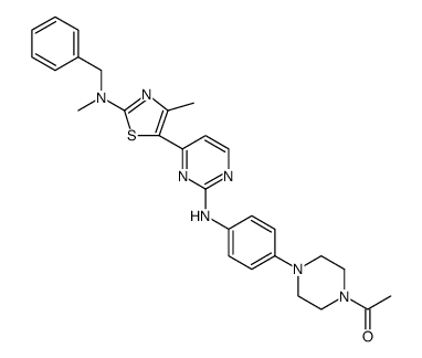 Ethanone, 1-[4-[4-[[4-[4-methyl-2-[methyl(phenylmethyl)amino]-5-thiazolyl]-2-pyrimidinyl]amino]phenyl]-1-piperazinyl] Structure