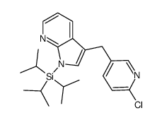 3-(6-chloro-pyridin-3-ylmethyl)-1-triisopropylsilanyl-1H-pyrrolo[2,3-b]pyridine结构式