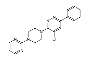 4-chloro-6-phenyl-3-(4-pyrimidin-2-ylpiperazin-1-yl)pyridazine结构式