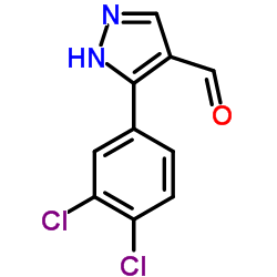 5-(3,4-Dichlorophenyl)-1H-pyrazole-4-carbaldehyde结构式