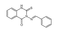 4(1H)-Quinazolinone, 2,3-dihydro-3-[(phenylmethylene)amino]-2-thioxo结构式