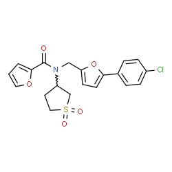 N-{[5-(4-chlorophenyl)-2-furyl]methyl}-N-(1,1-dioxidotetrahydro-3-thienyl)-2-furamide structure