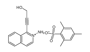 2-amino-1-(3-hydroxyprop-1-yn-1-yl)isoquinolin-2-ium 2,4,6-trimethylbenzenesulfonate结构式