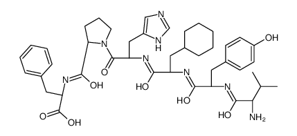 (2S)-2-[[(2S)-1-[(2S)-2-[[(2S)-2-[[(2S)-2-[[(2S)-2-amino-3-methylbutanoyl]amino]-3-(4-hydroxyphenyl)propanoyl]amino]-3-cyclohexylpropanoyl]amino]-3-(1H-imidazol-5-yl)propanoyl]pyrrolidine-2-carbonyl]amino]-3-phenylpropanoic acid结构式