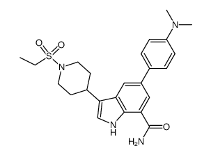 5-[4-(dimethylamino)phenyl]-3-[1-(ethylsulfonyl)-4-piperidinyl]-1H-indole-7-carboxamide Structure