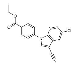 Ethyl 4-(5-chloro-3-cyano-1H-pyrrolo[2,3-b]pyridin-1-yl)benzoate结构式