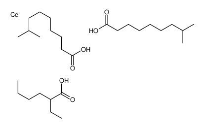 (2-ethylhexanoato-O)bis(isodecanoato-O)cerium structure