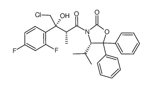 (4S)-5,5-diphenyl-4-isopropyl-3-[(2R,3R)-4-chloro-3-(2,4-difluorophenyl)-3-hydroxy-2-methyl-1-oxobutyl]-1,3-oxazolidin-2-one Structure