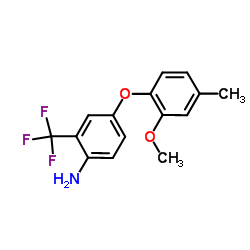 4-(2-Methoxy-4-methylphenoxy)-2-(trifluoromethyl)aniline Structure
