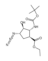 ethyl (1S,2R,3S,4S)-4-azido-3-hydroxy-2-[(2-methylpropan-2-yl)oxycarbonylamino]cyclopentane-1-carboxylate Structure