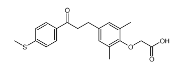 2,6-dimethyl-4-[3-[4-(methylthio)phenyl]-3-oxo-propyl]phenoxy-ethananoic acid结构式