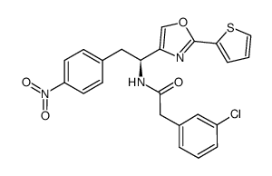 2-(3-chlorophenyl)-N-{(S)-2-(4-nitrophenyl)-1-[2-(thiophen-2-yl)oxazol-4-yl]ethyl}acetamide Structure