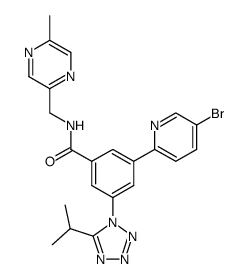 3-(5-bromopyridin-2-yl)-5-(5-isopropyltetrazol-1-yl)-N-(5-methylpyrazin-2-yl-methyl)benzamide结构式