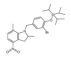 1-(3-bromo-4-triisopropylsilanyloxybenzyl)-2,7-dimethyl-4-nitro-1H-indoline Structure