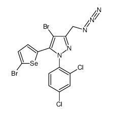 3-azidomethyl-4-bromo-5-(5-bromo-selenophen-2-yl)-1-(2,4-dichloro-phenyl)-1H-pyrazole结构式