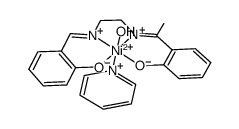 Ni((o-hydroxybenzaldehyde)(2-hydroxyacetophenone)ethylenediamine-2H)(H2O)(pyridine)结构式