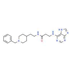 N-[2-(1-benzylpiperidin-4-yl)ethyl]-N~3~-7H-purin-6-yl-beta-alaninamide structure