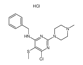 Benzyl-[6-chloro-2-(4-methyl-piperazin-1-yl)-5-methylsulfanyl-pyrimidin-4-yl]-amine; hydrochloride Structure