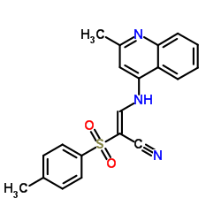 (E)-2-[(4-methylphenyl)sulfonyl]-3-[(2-methyl-4-quinolinyl)amino]-2-propenenitrile picture