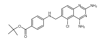 6-<(p-carboxyanilino)methyl>-5-chloro-2,4-diaminoquinazoline tert-butyl ester Structure